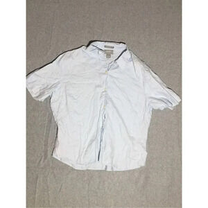 Womens Old Navy Button Up Size Large Light Blue Linen Cropped Cute Coverup Boho